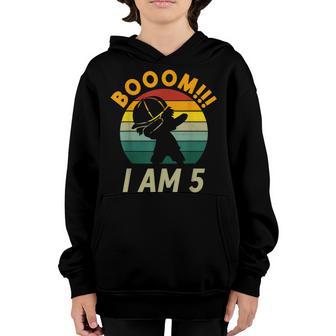 Dabbing Birthday 5 Years Old Birthday Outfit Boys Youth Hoodie - Thegiftio UK