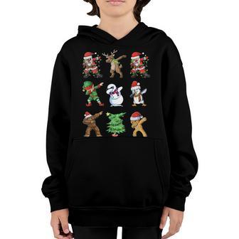Dabbing Christmas Boys Santa Elf Bigfoot Snowman Penguin Dab Youth Hoodie - Thegiftio UK