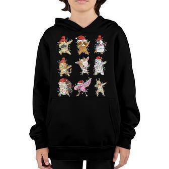 Dabbing Christmas Tree Lights Animals Lover Boys Girls Kids Youth Hoodie - Thegiftio UK