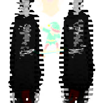 Dabbing Elf Skateboarding Kids Boys Skateboarder Christmas V2 Youth Hoodie - Thegiftio UK