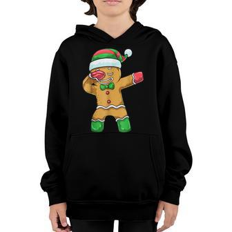 Dabbing Gingerbread Christmas Santa Boys Kids Xmas Cookie Youth Hoodie - Thegiftio UK