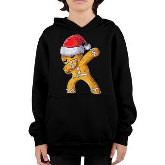Dabbing Gingerbread Santa Christmas Kids Boys Xmas Cookie Youth Hoodie - Thegiftio UK