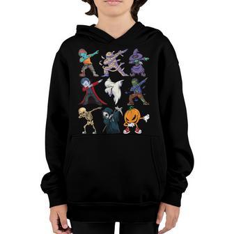Dabbing Halloween Skeleton Zombie Pumpkin Mummy Boys Kids Youth Hoodie - Thegiftio UK