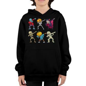 Dabbing Halloween Skeleton Zombie Scary Pumpkin Mummy Boys Youth Hoodie - Thegiftio UK