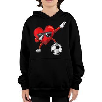 Dabbing Heart Dab Cute Valentines Day Boys Soccer Gift Youth Hoodie - Thegiftio UK