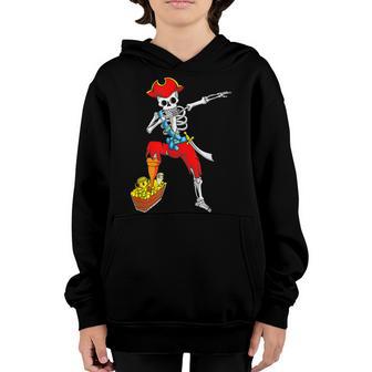Dabbing Pirate Skeleton Dab Kids Halloween Costume Gift Youth Hoodie - Thegiftio UK