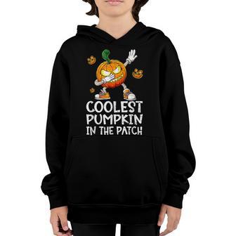Dabbing Pumpkin Coolest Pumpkin In The Patch Halloween Boys Youth Hoodie - Thegiftio UK