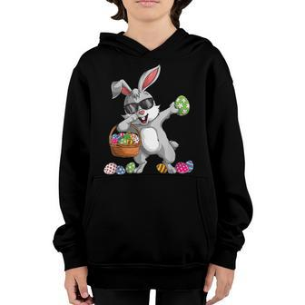 Dabbing Rabbit Easter Day Eggs Dab Boys Girls Kid Gift Bunny Youth Hoodie | Mazezy