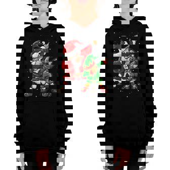 Dabbing Santa And Dabbing Elf Men Boys Kids Funny Christmas Youth Hoodie - Thegiftio UK