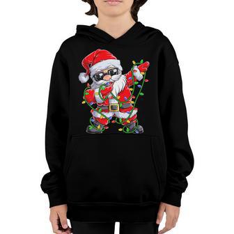 Dabbing Santa Christmas Tree Lights For Boys Girls Kid Youth Hoodie - Thegiftio UK