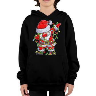 Dabbing Santa Christmas Tree Lights For Boys Girls V2 Youth Hoodie - Thegiftio UK