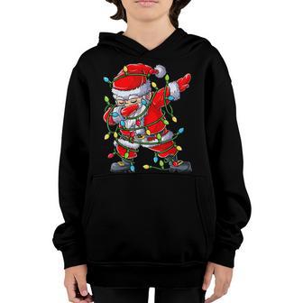 Dabbing Santa Christmas Tree Lights Xmas Gifts Boys Kids Dab V3 Youth Hoodie - Thegiftio UK