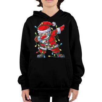 Dabbing Santa Christmas Tree Lights Xmas Gifts Boys Kids Dab V6 Youth Hoodie - Thegiftio UK