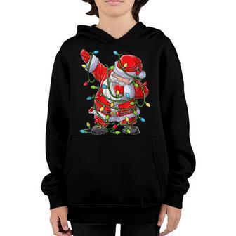 Dabbing Santa Claus Christmas Tree Lights Boys Kids Dab Xmas V4 Youth Hoodie - Thegiftio UK