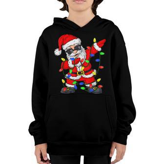 Dabbing Santa Claus Christmas Tree Lights Boys Kids Dab Xmas Youth Hoodie - Thegiftio UK