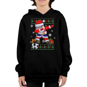 Dabbing Santa Claus Soccer Ball Ugly Christmas Boys Kids Dab Youth Hoodie - Thegiftio UK