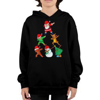 Dabbing Santa Elf Friends Christmas Boys Funny Xmas Dab Girl Youth Hoodie - Thegiftio UK