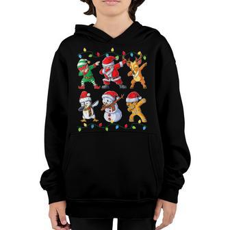 Dabbing Santa Elf Friends Christmas Boys Girls Men Xmas Dab V6 Youth Hoodie - Thegiftio UK