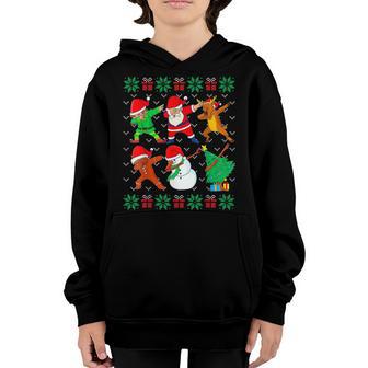 Dabbing Santa Elf Friends Christmas Kids Boys Men Pajamas Youth Hoodie - Thegiftio UK