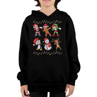 Dabbing Santa Elf Friends Christmas Kids Boys Men Xmas Gifts V6 Youth Hoodie - Thegiftio UK