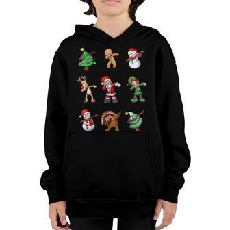 Dabbing Santa Elf Friends Christmas Kids Boys Men Xmas V4 Youth Hoodie - Thegiftio UK