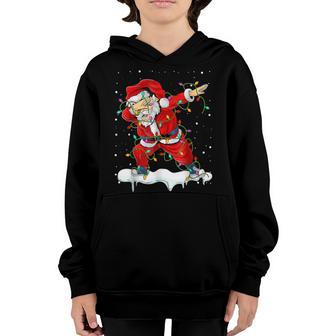 Dabbing Santa For Boys Girls Christmas Tree Lights V11 Youth Hoodie - Thegiftio UK