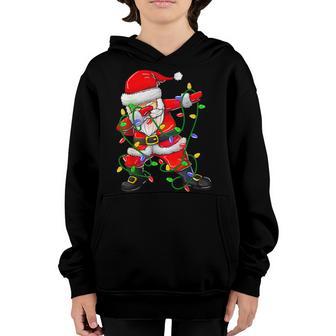 Dabbing Santa For Boys Girls Christmas Tree Lights V14 Youth Hoodie - Thegiftio UK