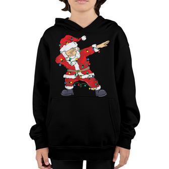Dabbing Santa For Boys Girls Christmas Tree Lights V2 Youth Hoodie - Thegiftio UK