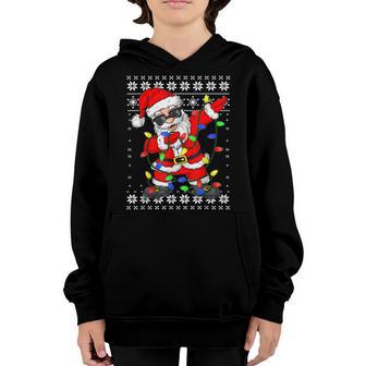 Dabbing Santa Lights Boys Girls Christmas Ugly Dab Sweater Youth Hoodie - Thegiftio UK
