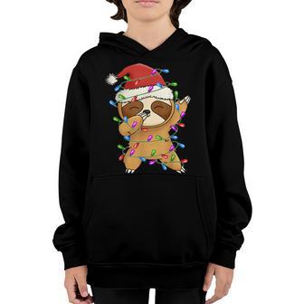 Dabbing Santa Sloth Merry Slothmas Christmas Kids Pajama V3 Youth Hoodie - Thegiftio UK