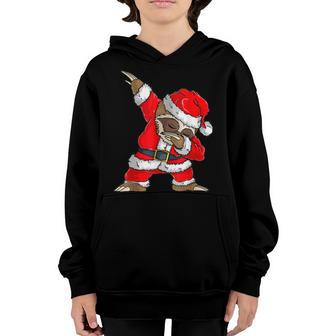 Dabbing Santa Sloth Merry Slothmas Christmas Kids Pajama Youth Hoodie - Thegiftio UK