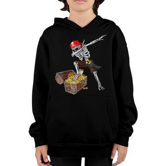 Dabbing Skeleton Pirate Funny Halloween Boys Kids Toddler Youth Hoodie - Thegiftio UK