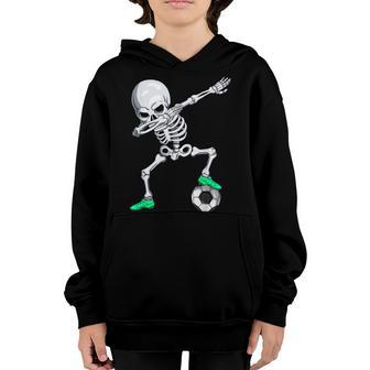 Dabbing Soccer Skull Kid Halloween Skeleton Men Boys Youth Hoodie - Thegiftio UK