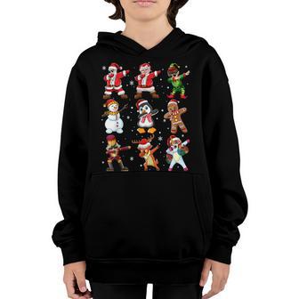 Dabbing Team Santa Mrs Claus Penguin Elf Christmas Kids Boys V2 Youth Hoodie - Thegiftio UK
