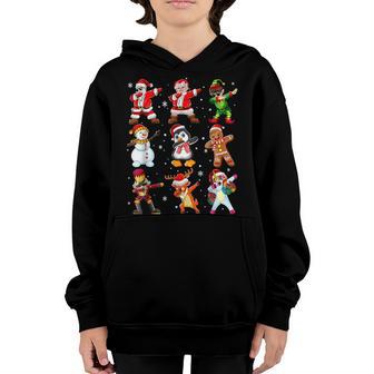 Dabbing Team Santa Mrs Claus Penguin Elf Christmas Kids Boys Youth Hoodie - Thegiftio UK