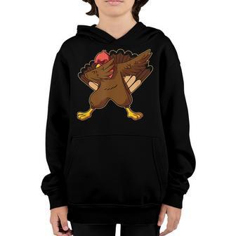 Dabbing Turkey Funny Thanksgiving Day Pilgrim Kids Youth Hoodie - Thegiftio UK