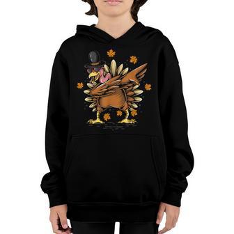 Dabbing Turkey Happy Thanksgiving Day Party Funny Adult Kid V2 Youth Hoodie - Thegiftio UK
