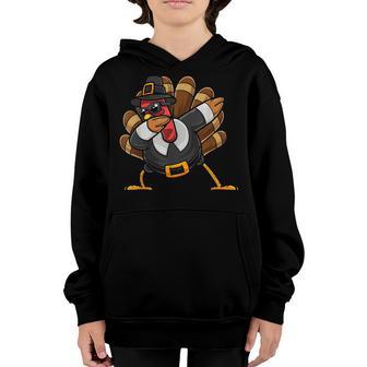 Dabbing Turkey Happy Thanksgiving Day Party Funny Adult Kid Youth Hoodie - Thegiftio UK