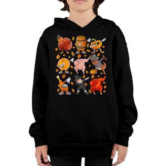 Dabbing Turkey T Rex Pilgrim Thanksgiving Boys Kid Funny Dab Youth Hoodie - Thegiftio UK