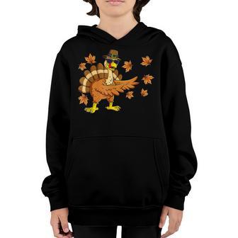 Dabbing Turkey Thanksgiving Day Gifts Pilgrim Boys Kids Men V10 Youth Hoodie - Thegiftio UK