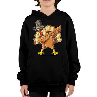 Dabbing Turkey Thanksgiving Day Gifts Pilgrim Boys Kids Men V11 Youth Hoodie - Thegiftio UK