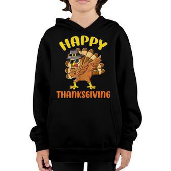 Dabbing Turkey Thanksgiving Day Pilgrim Boys Girls Funny Dab V8 Youth Hoodie - Thegiftio UK