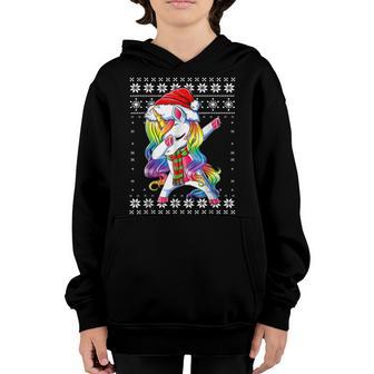 Dabbing Unicorn Santa Sweater Christmas Ugly Kids Girls Wome Youth Hoodie - Thegiftio UK