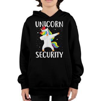 Dabbing Unicorn Security Christmas Santa Hat For Girls Ns V3 Youth Hoodie - Thegiftio UK