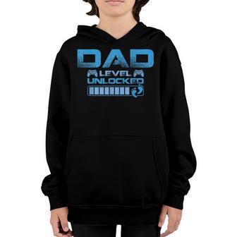 Dad Level Unlocked Gamer Pregnancy Soon To Be Father 2023 V2 Youth Hoodie - Thegiftio UK