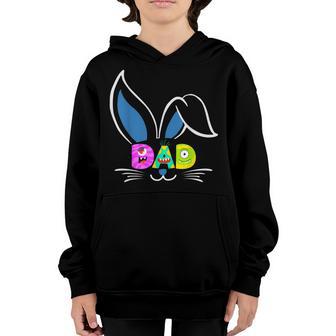 Dad Little Monster Kids Bunny Face Easter Fathers Day Youth Hoodie - Thegiftio UK