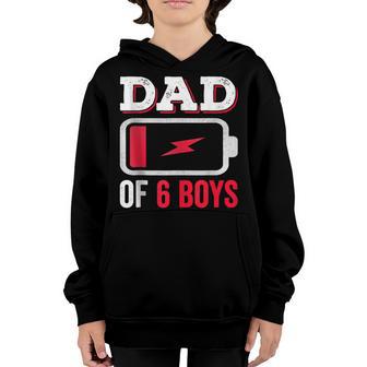 Dad Of Six Boys Fathers Day Daddy Of 6 Sons Father Youth Hoodie - Thegiftio UK