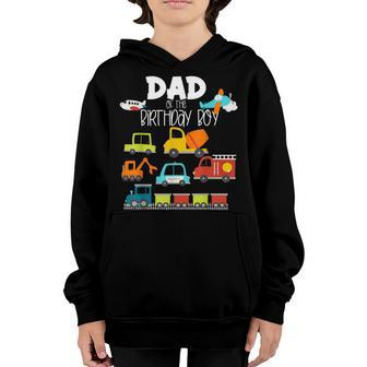Dad Of The Birthday Boy Family Matching Train Car Fire Truck Youth Hoodie - Seseable