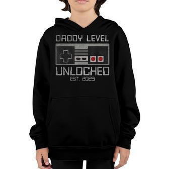 Daddy Level Unlocked 2023 Leveled Up To Dad Future Gamer Dad Youth Hoodie - Seseable