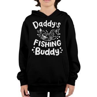 Daddys Fishing Buddy Awesome Fathers Day Kids Girl Youth Hoodie - Thegiftio UK